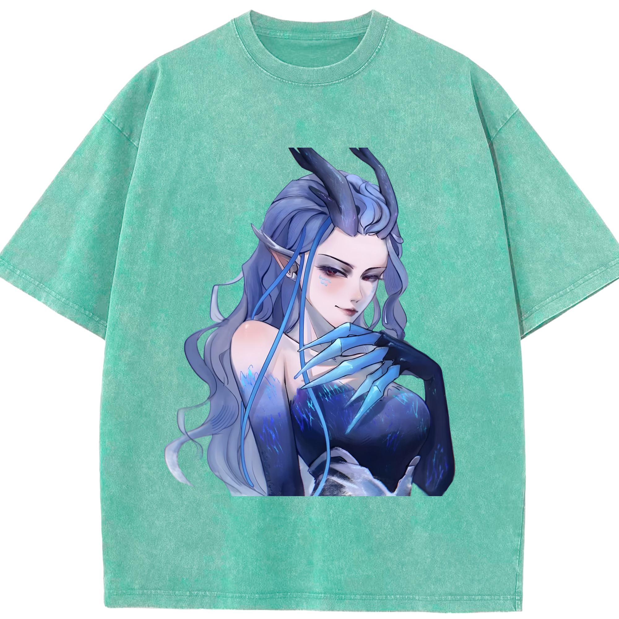 （画像用） Ne Zha 2 ナタ 魔童の大暴れ 綿100% ヴィンテージ風 半袖Tシャツ（フロントプリント）